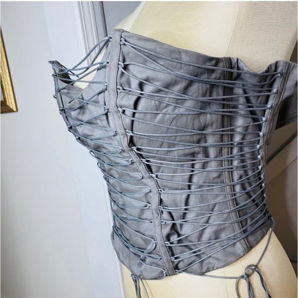 House of CB Mirabelle Smoke Lace Up Corset Women's Size L - Picture 7 of 15